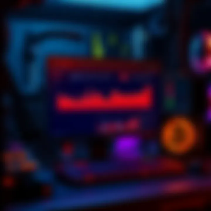 Kaspa Mining Setup with NiceHash Firmware A computer setup showing Kaspa mining software running on NiceHash Firmware, with graphs indicating increased profits and performance metrics.