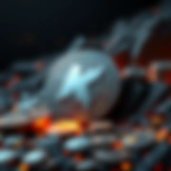 Kaspa Scarcity A visual representation showing Kaspa coins with a diminishing supply, highlighting the 95% mined status, suggesting challenges for holders.