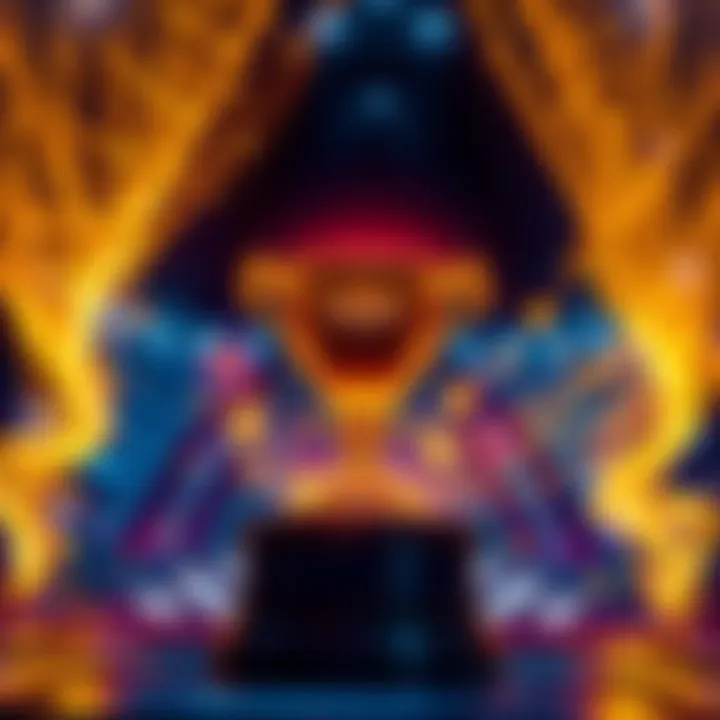 A digital trophy symbolizing Kaspa's triumph in the cryptocurrency arena