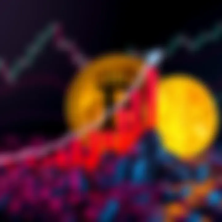 A visual representation of Kaspas digital currency rising in value against a backdrop of Bitcoin's logo, symbolizing potential investment growth.