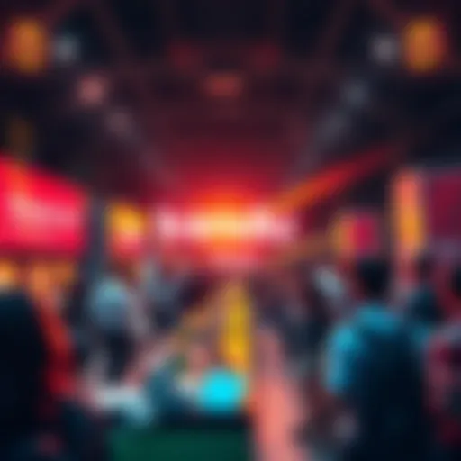 People celebrating at a Kendu brandcoin community event with product displays and banners