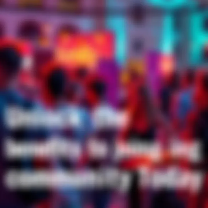 A group of people gathering at a lively event, sharing ideas and products while enjoying creative activities.
