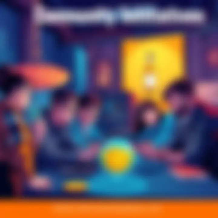 A group of people collaborating on various projects like energy drinks and NFTs, showcasing community spirit and innovation in the crypto space.