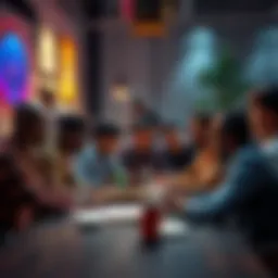 Members of the Kendu community collaborating and discussing ideas for their memecoin project at a lively group meeting.