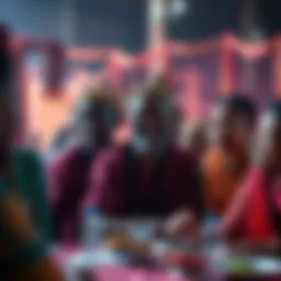 Kendu Community Gathering Members of the Kendu community participating in a lively meeting, showcasing their commitment and enthusiasm during market lulls.