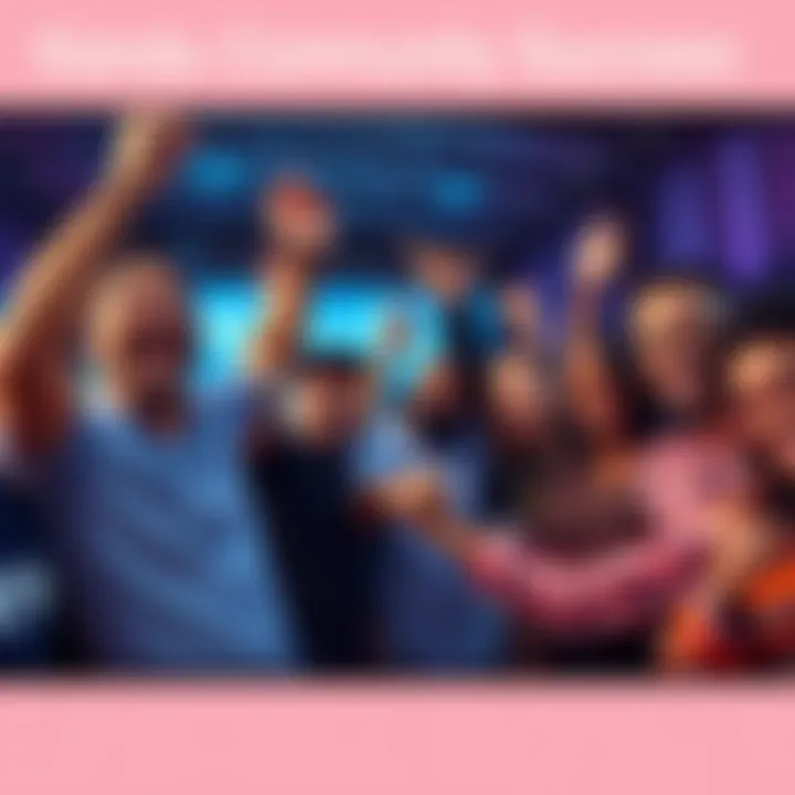 A diverse group of people celebrating together, symbolizing community strength and support in the crypto space.