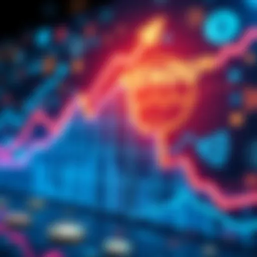 A visual representation of Kendu's growth potential amidst declining crypto markets, showing a rising graph with digital currency symbols in the background.