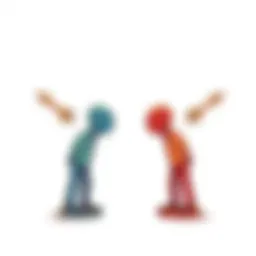 Graphic showing two distinct topics with arrows pointing to their unique features