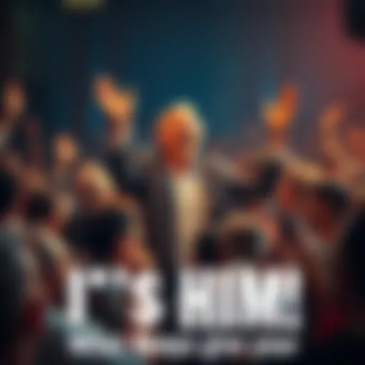 A crowd reacting in surprise as a prominent person steps forward, highlighting excitement and shock in the community.