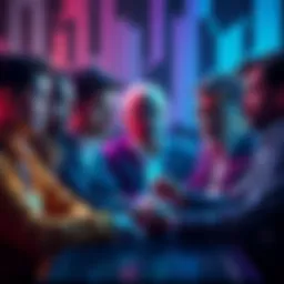 A group of influential people in cryptocurrency discussing digital finance strategies