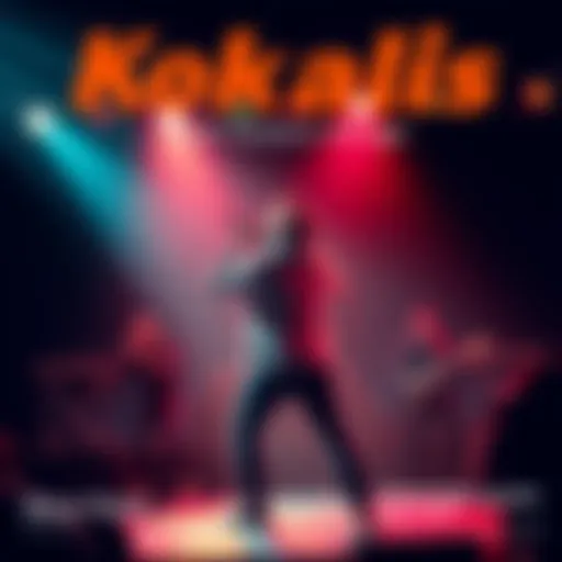 Kokkalis performs energetically in front of a captivated audience, showcasing their talent and charisma.
