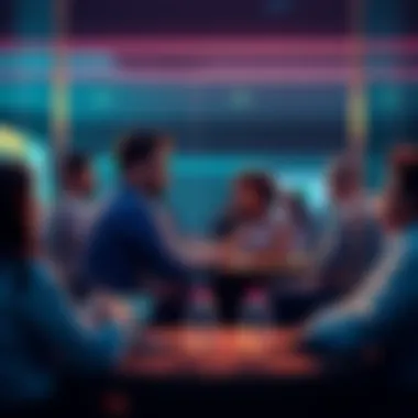 Group of people discussing the future of Kraken NFTs in a casual setting
