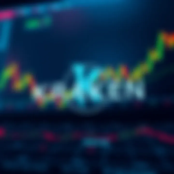 Kraken logo displayed alongside rising cryptocurrency charts, symbolizing futures trading opportunities in the US.