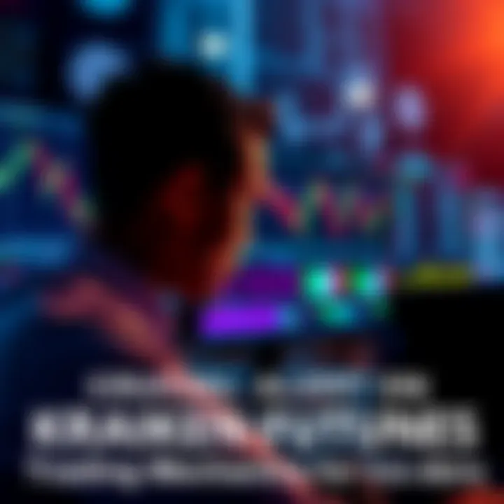 Kraken Futures Trading Alert Trader looking at computer screen displaying Kraken Futures with graphs and order information