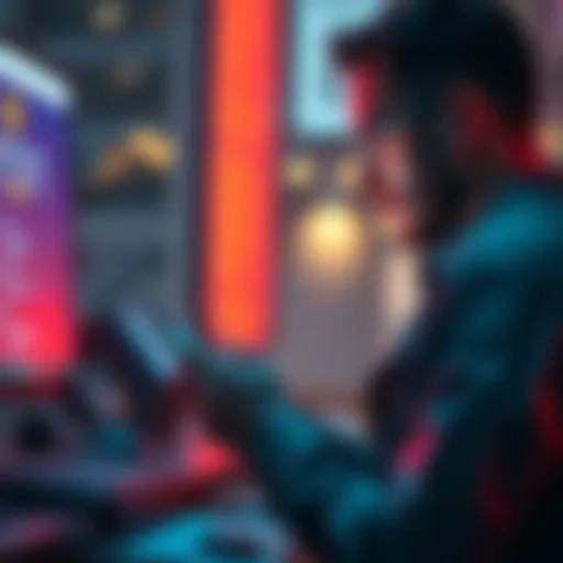 A person checking their phone while looking at the Kraken website, considering the use of Kraken for payments to a Wise account.