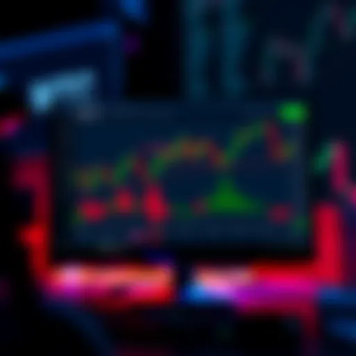 A computer screen displaying Kraken Pro trading charts with color settings reverted to red and green, and time zone set to UTC