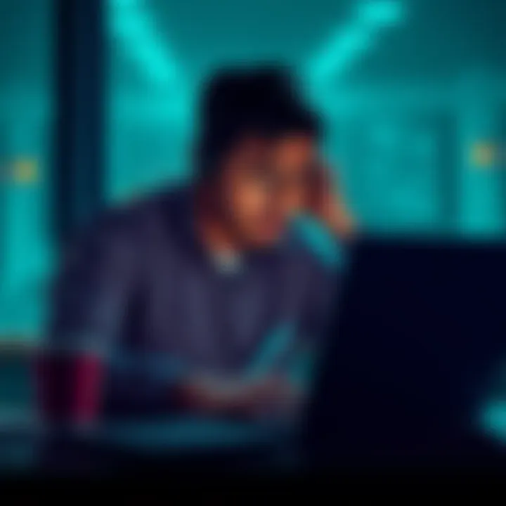 A user looking frustrated while checking their Kraken account on a laptop