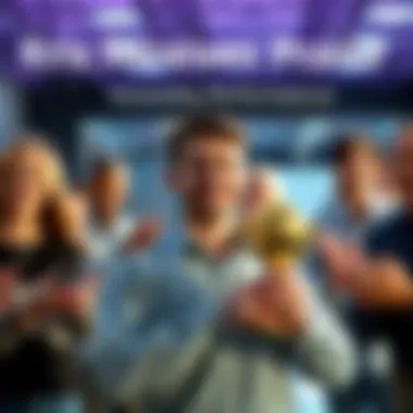 Kris Celebrating Recognition Kris smiling and holding a trophy, surrounded by colleagues applauding