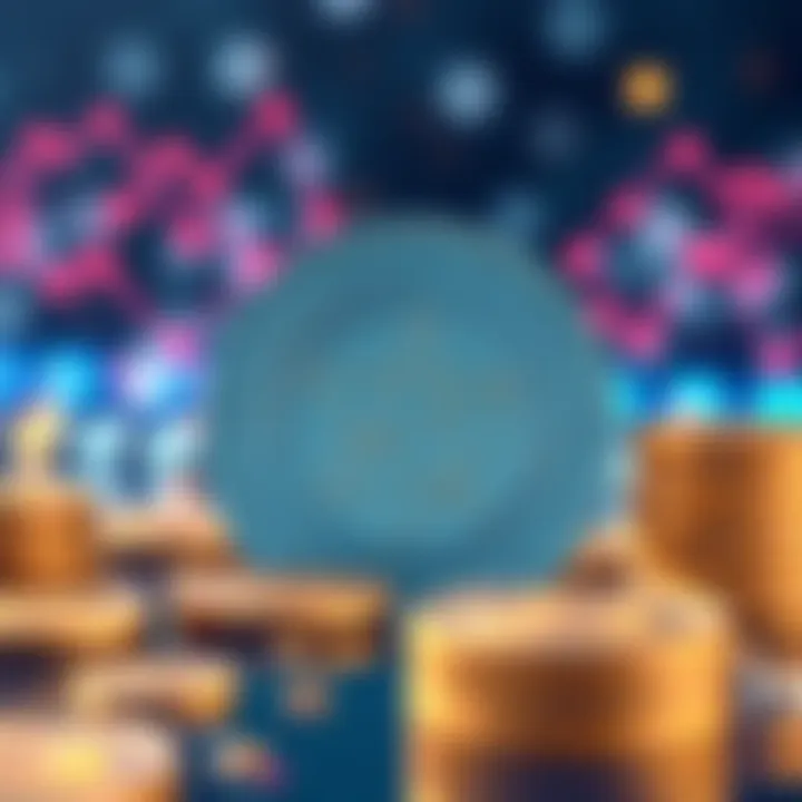 KRW1 Stablecoin Launch A visual representation of the KRW1 stablecoin backed by the Korean Won on the Polygon network, showcasing coins and digital elements symbolizing Web3 payments.