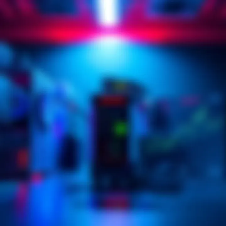 A setup featuring the KS0 Ultra mining device with computer hardware and graphs showing KAS earnings next to it.