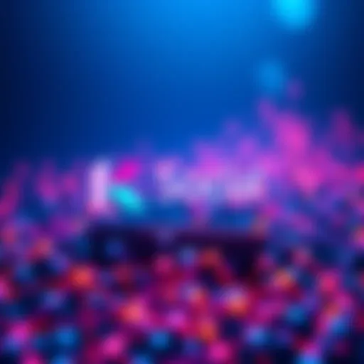 K Social logo displayed over a graphic representation of the Kaspa blockchain