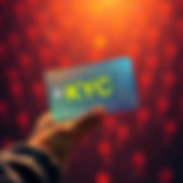 A person holding a crypto card with a digital design, symbolizing privacy in financial transactions without ID verification.
