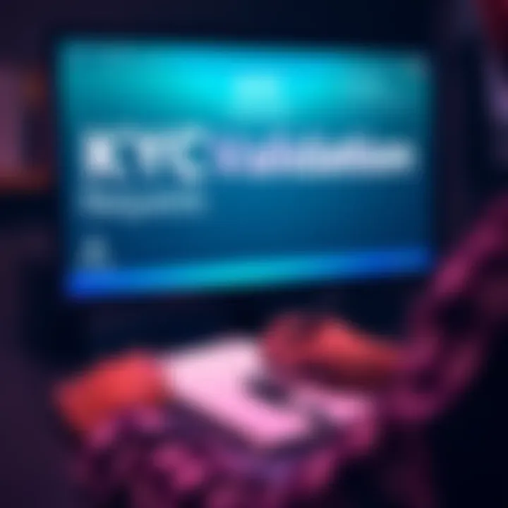 KYC Validation Requests A person reviewing KYC validation requests on a computer screen, with a notepad and pen nearby for notes.