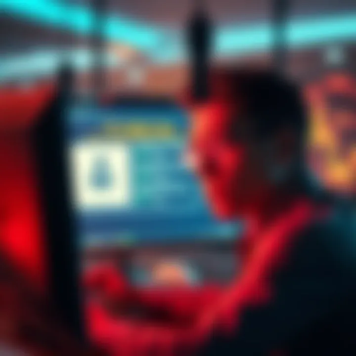 A perplexed individual looking at a computer screen showing a missing KYC validator status