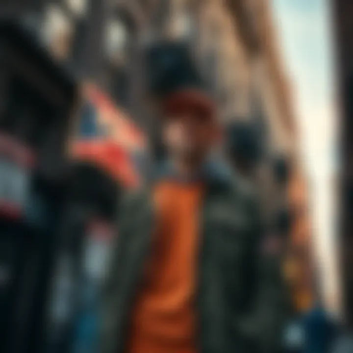 A New York landlord standing in front of a building with eviction notices posted, highlighting the rent crisis and unpaid dues.