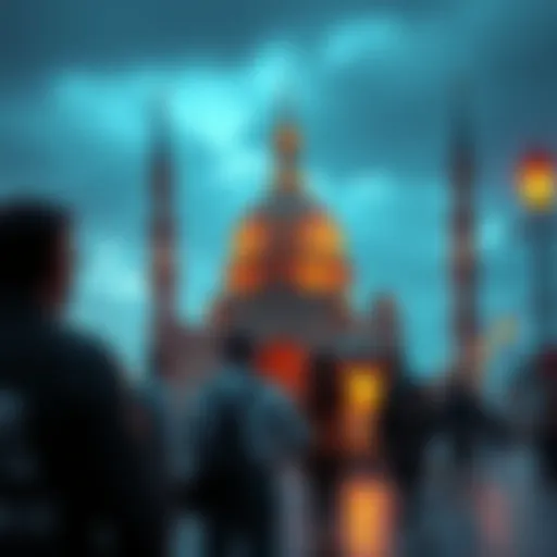 A group of people observing a famous landmark, discussing its significance and value.