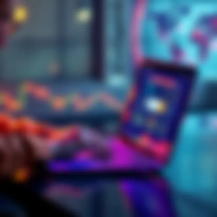 A person working on a laptop, analyzing Bitcoin addresses and keys related to a financial puzzle