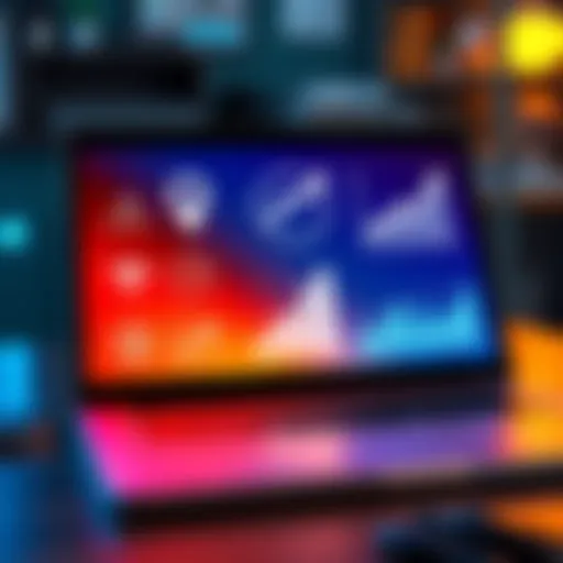 A laptop displaying various performance boost icons and graphs to illustrate improvement tips.