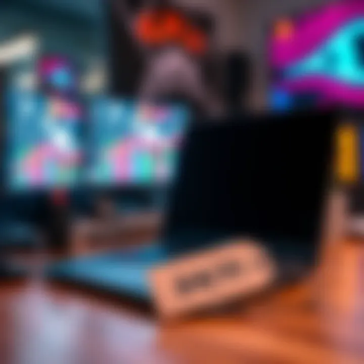Laptop Pro 13 with a price tag showing lower cost on a desk