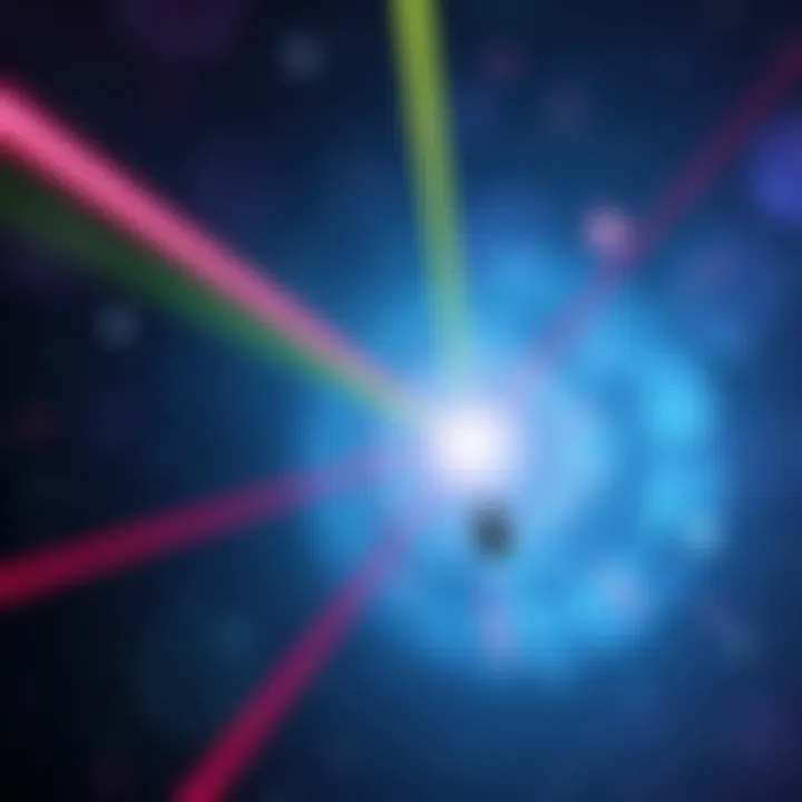 A laser beam extends infinitely into a starry sky, representing the concept of infinity.