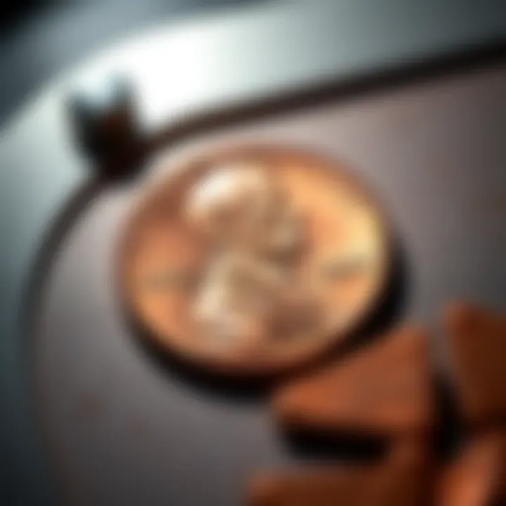A close-up of a shiny last penny being struck at the U.S. Mint, symbolizing the end of penny production.