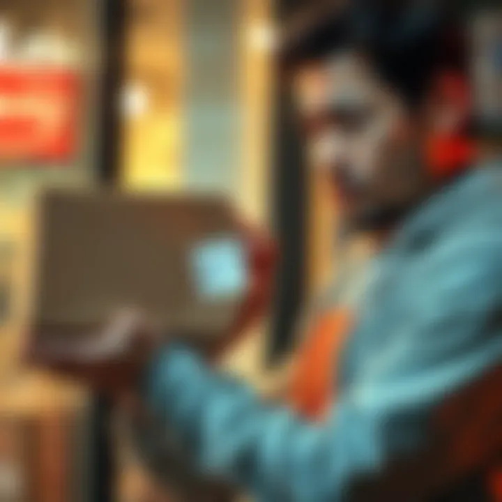 A person holding a delayed package with a disappointed expression, reflecting on missed opportunities due to the late delivery.