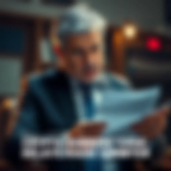 A lawyer looking frustrated while reviewing documents related to a crypto robbery case, highlighting the delay in the investigation