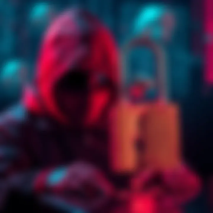 Layer Zero Security Concerns A visual representation of a hacker and a broken padlock, symbolizing the security issues faced by Layer Zero after the Kelp hack.