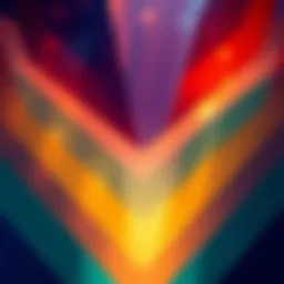 An abstract illustration showing layers of transparent colors representing different truths in society.