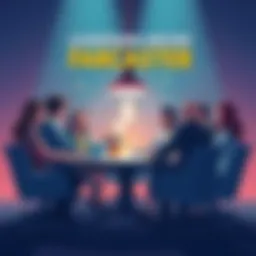 Illustration showing a group of diverse people discussing around a table, representing leadership changes in the Farcaster project
