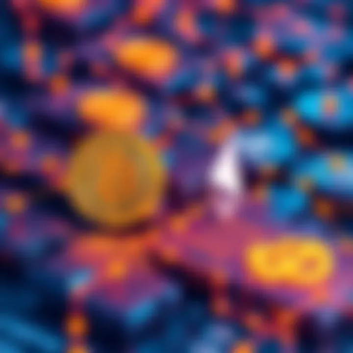 Seamless Crypto Transactions on Ledger A visual representation of swapping cryptocurrencies on Ledger, featuring Bitcoin, Ethereum, and Tether symbols interconnected.