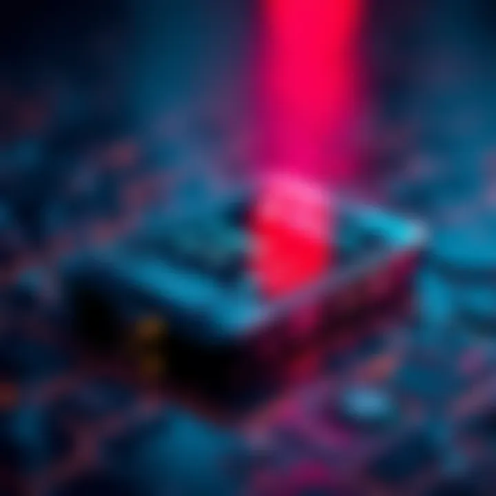 A close-up of the Ledger Nano X hardware wallet showcasing its sleek design and screen displaying cryptocurrency information.