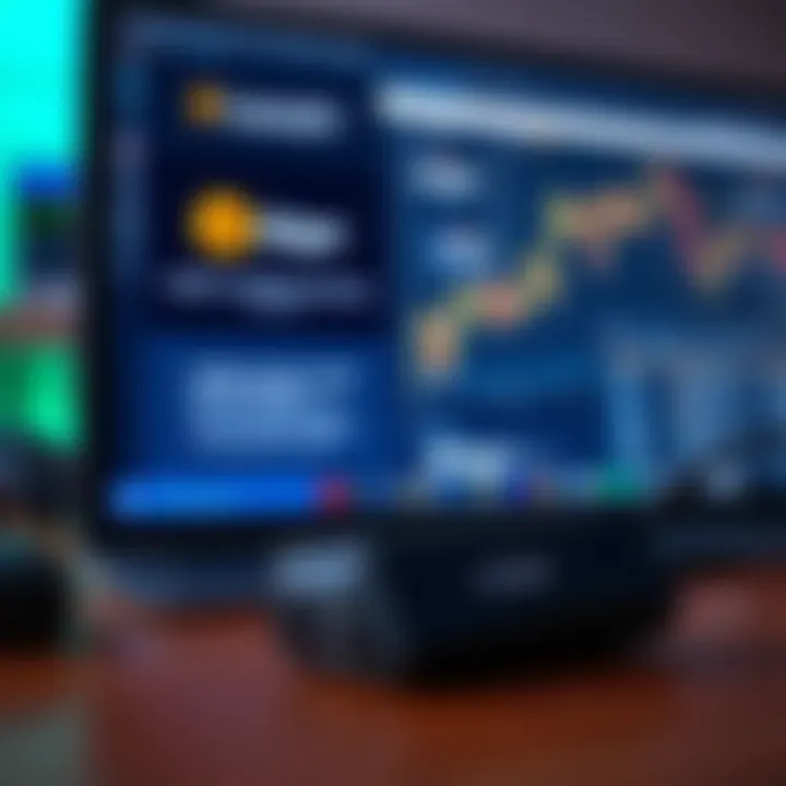 A Ledger device connected to a computer screen showing an update notification for Bitcoin transactions