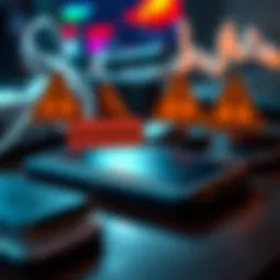 Ledger devices on a table A close-up of Ledger devices with warning signs about malware and security risks