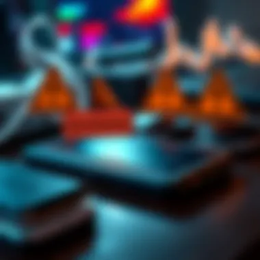 Ledger devices on a table A close-up of Ledger devices with warning signs about malware and security risks