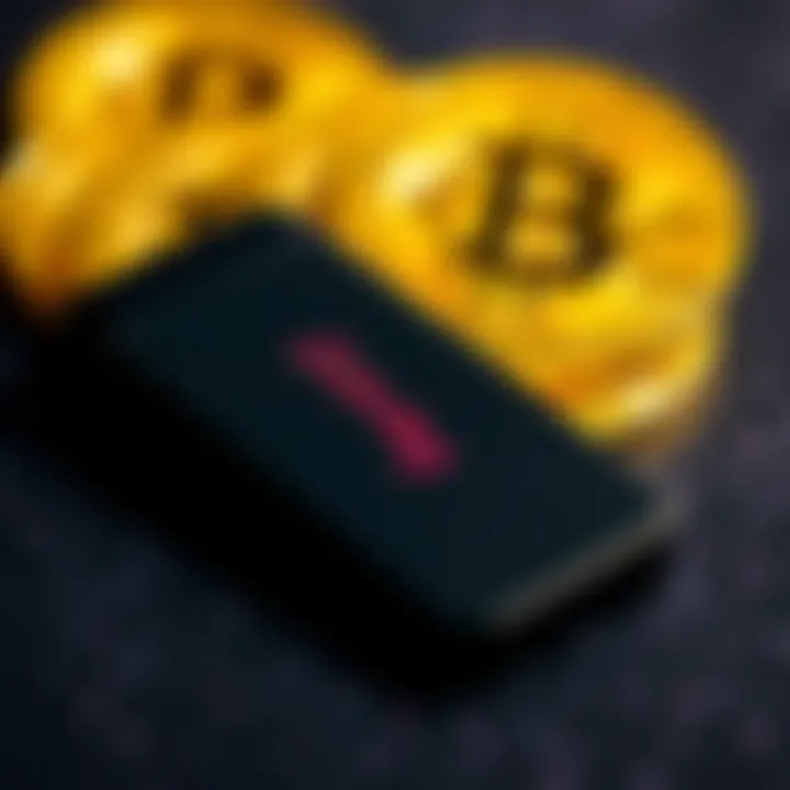 Ledger Nano S Plus device displayed with Bitcoin logo