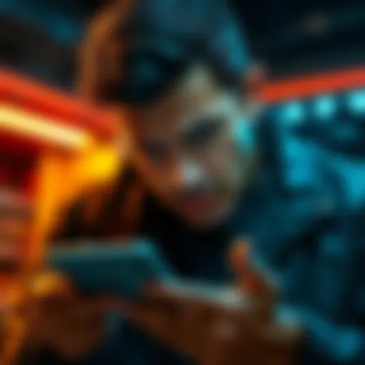 Ledger PIN Security Risks A person looking at a Ledger device with a concerned expression while holding a mobile phone