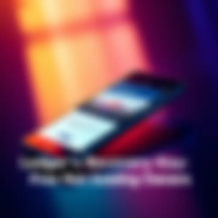 A visual representation of Ledger's new Recovery Key for NFC devices, showcasing its features and benefits for existing users. The image highlights a smartphone with Ledger software on the screen, emphasizing easy access and free updates.