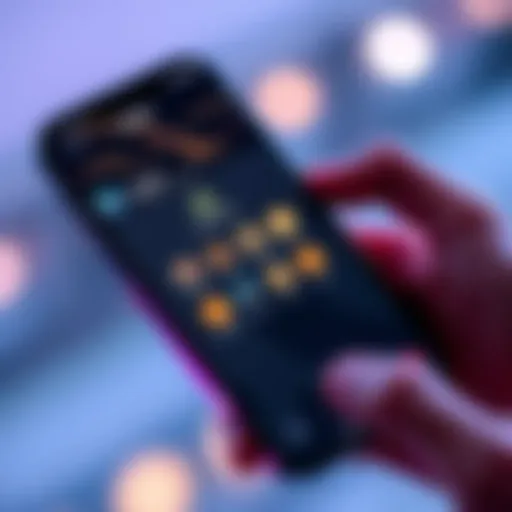 Person holding an iPhone displaying the Ledger Wallet app interface with cryptocurrency icons