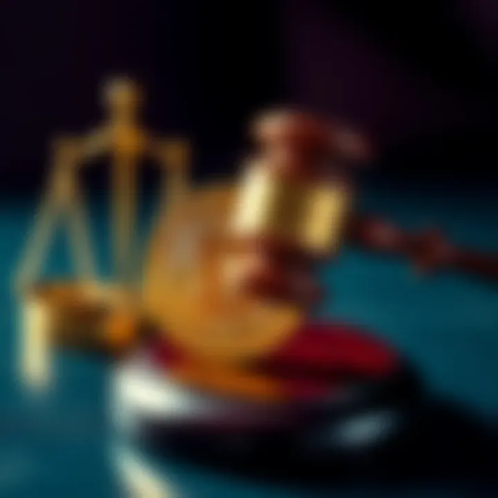 A gavel and Bitcoin symbol representing the legal fight for Mt Gox payments